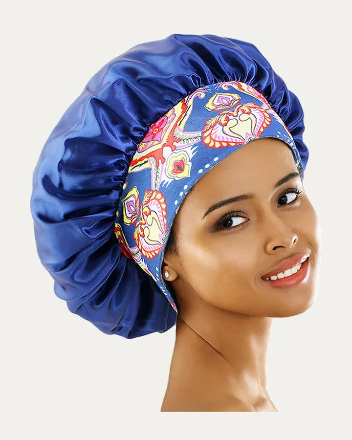 Bonnet de nuit en satin Navy blue, Proli Cotonou