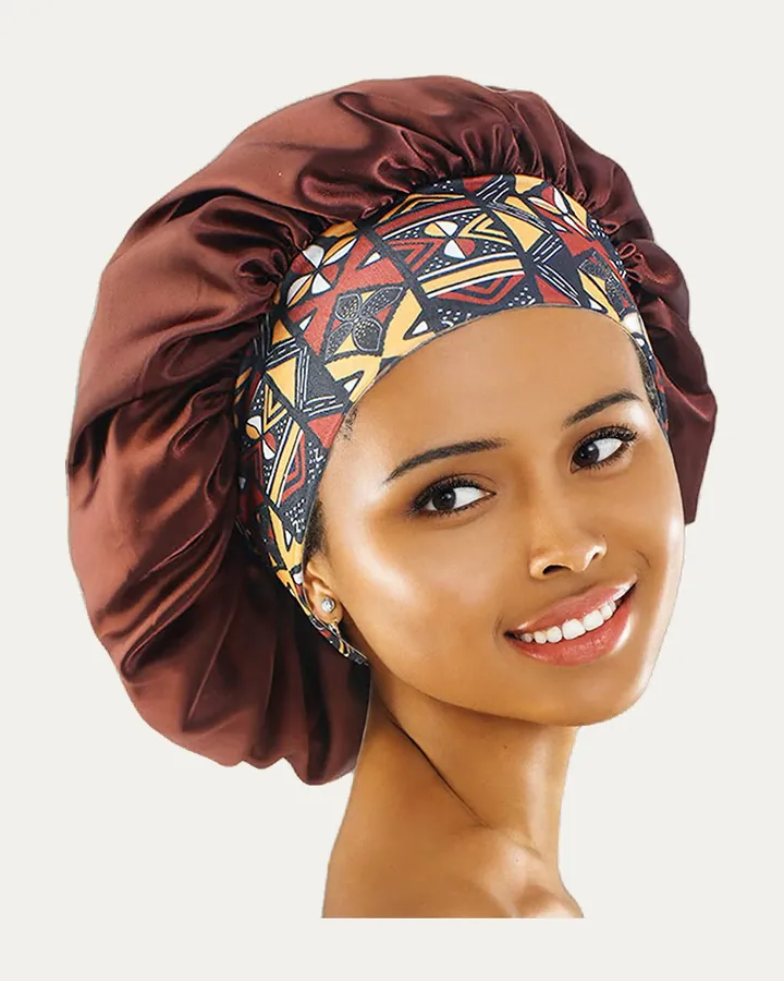 Bonnet de nuit en satin Dark brown, Proli Cotonou