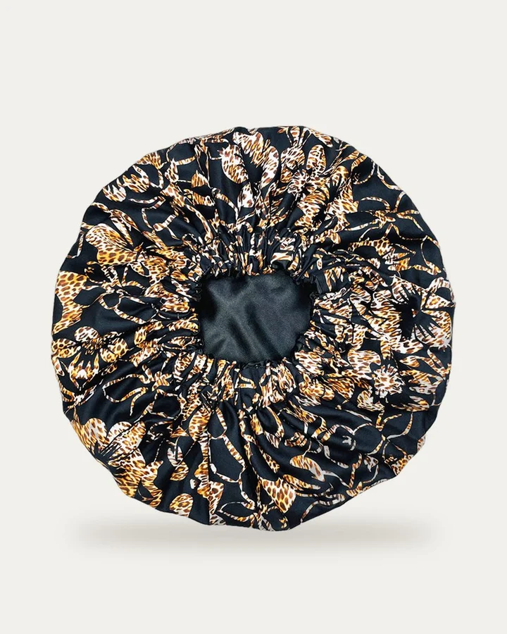 Bonnet de nuit en satin imprimé Léopard, Proli Cotonou