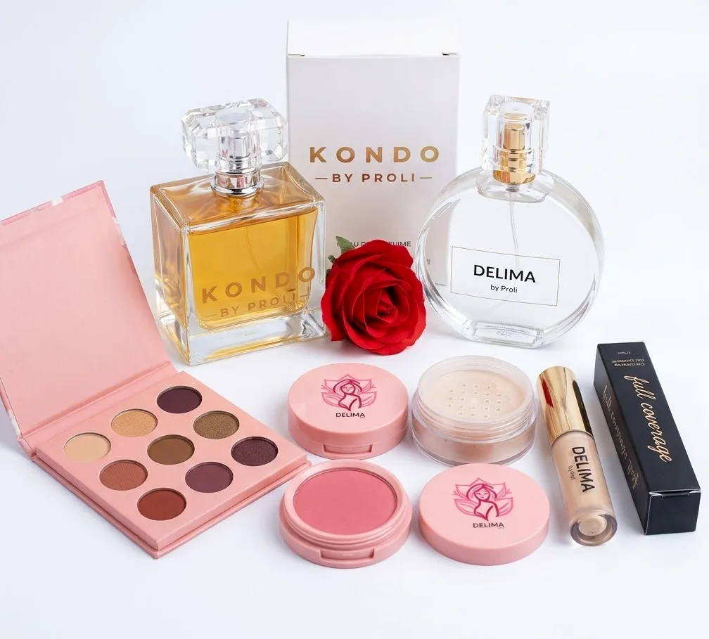 Les parfums KONDO et DELIMA, la palette, les poudres et le correcteur DELIMA by Proli